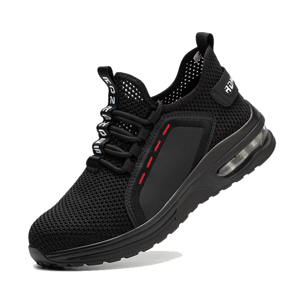 Black steel toe trainers cheap