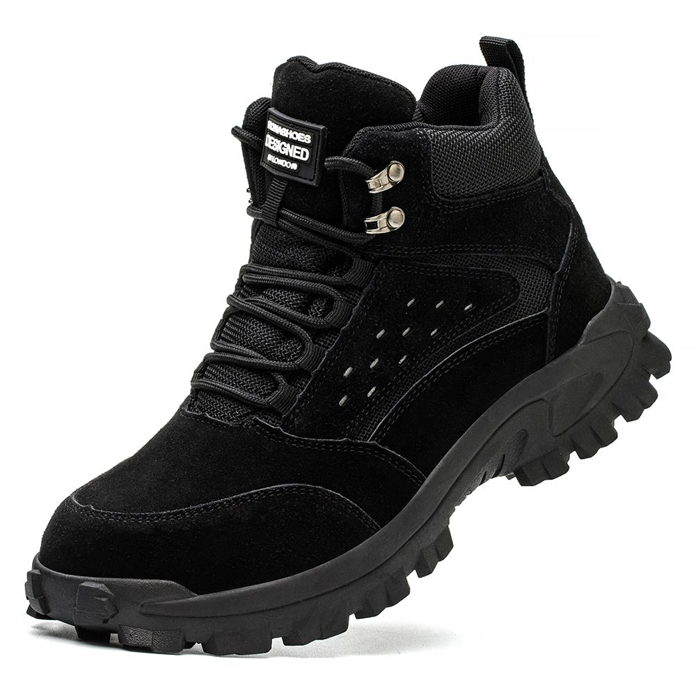 Safety Boots Steel Toe Cap Boots Work Boots Comfortable Lightweight and Stylish Men s Women s and Ladies Waterproof Black Rona Shoes